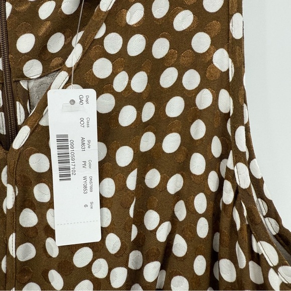 J. Crew Princess Cut Peplum Jacquard Dot Sleeveless Top Romantic Pecan Ivory 6 - Picture 6 of 12